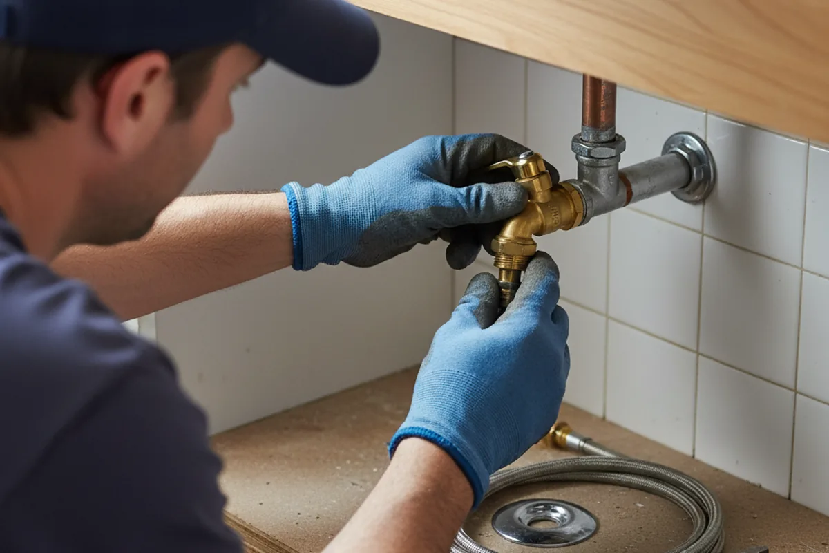 Shutoff valve and fitting work during Faucet and Fixture Repair in West Hills